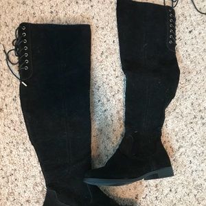 XOXO Textile Upper Black Boot Size 7